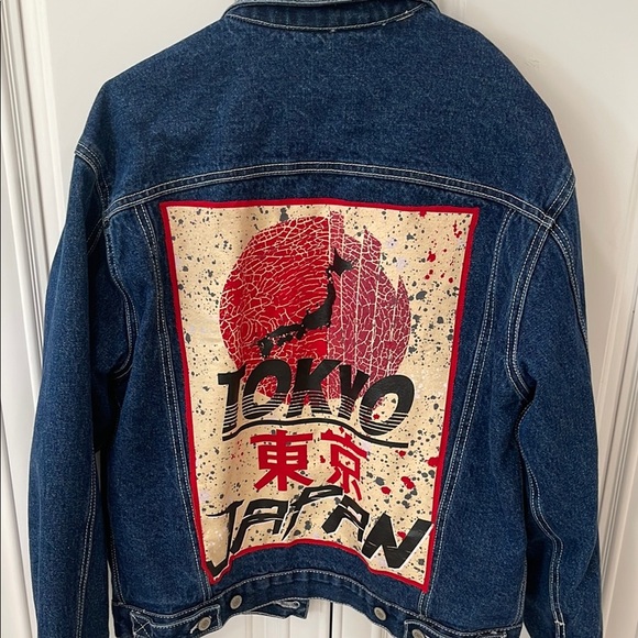 J Galt blue denim quilted jean jacket Tokio Japan size small - Picture 1 of 16